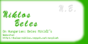 miklos beles business card